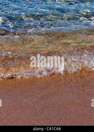 Sciabordare di onde su una spiaggia Foto Stock