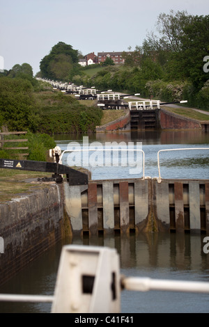 Caen Hill blocca Devizes Wiltshire Regno Unito Foto Stock