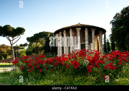 Tempio di Vesta ( Tempio delle Vestali) il più antico tempio in marmo in Roma, Italia - 1° secolo Foto Stock