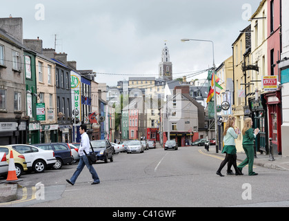 Coberg Street e Shandon Cork in Irlanda Foto Stock