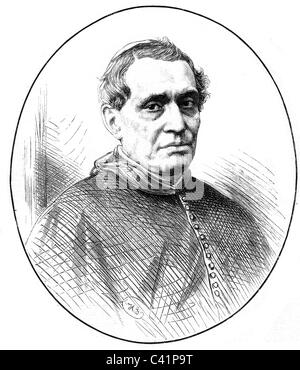 Antonelli, Giacomo, 2.4.1806 - 6.11.1876, Clergyman italiano, cardinale, cardinale segretario di Stato, ritratto, incisione in legno, pubblicato nel 1876, Foto Stock