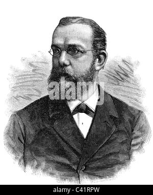 Koch, Robert, 11.12.1843 - 27. 5.1910, medico tedesco, ritratto, incisione in legno, 1883, , Foto Stock