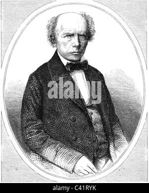 Uhland, Johann Ludwig, 26.4.1787 - 13.11.1862, autore/scrittore tedesco, a mezza lunghezza, incisione in legno dopo la foto di F. Brandseph, 19th secolo, poeta, , Foto Stock