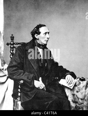 HANS Christian Andersen (1805-1875) autore danese e poeta circa 1860 Foto Stock
