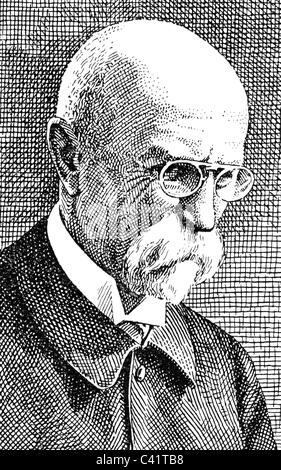 Masaryk, Tomas Garrigue, 7.3.1850 - 14.9.1937, politico cecoslovacco, presidente 14.11.1918 - 14.12.1935, ritratto, incisione in legno di G. Paulin, 1st metà 20th secolo, , Foto Stock