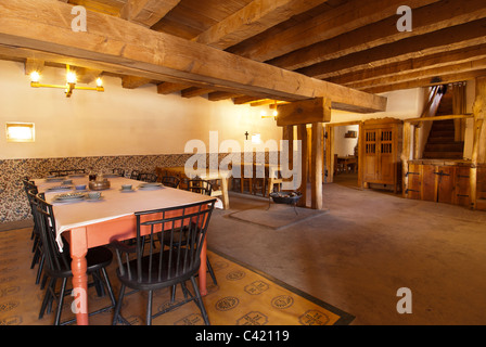 La sala da pranzo, piegate's Old Fort National Historic Site, la Junta, Colorado. Foto Stock