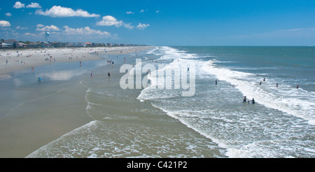 Nuotatori nell'Oceano follia Beach South Carolina USA Foto Stock