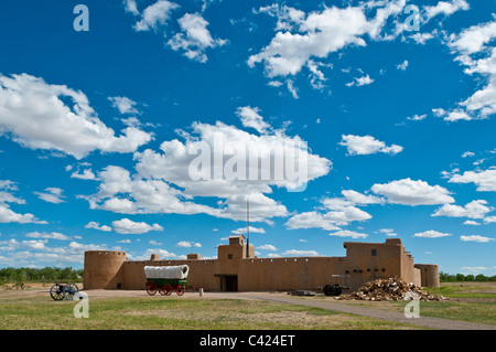 Al di fuori, piegate's Old Fort National Historic Site, la Junta, Colorado. Foto Stock