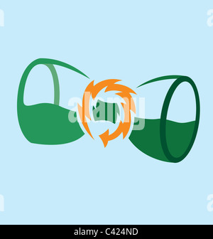 Una immagine di una clessidra ed energia cerchiato in medio. Foto Stock