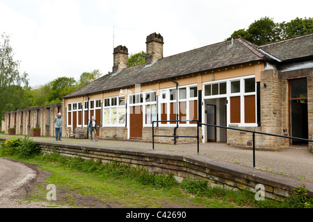 Millers Dale station, ora una stazione di ranger, sul Monsal Trail, Derbyshire, Peak District Foto Stock