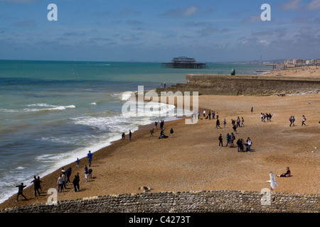 La spiaggia di Brighton Foto Stock