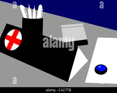 Illustrazione di un medico per la tabella Foto Stock