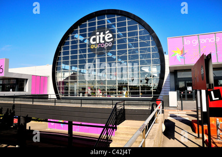 Ingresso al Cite Europe shopping center a Calais, Francia Foto Stock