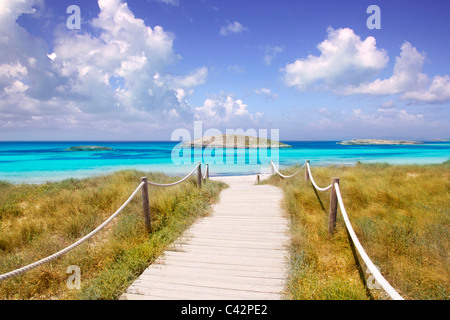 La spiaggia di Illetas Paradise beach Formentera isole baleari Foto Stock