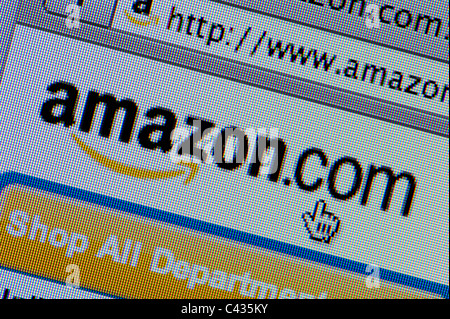 Chiusura del logo Amazon come visto sul suo sito web. (Solo uso editoriale: -print, TV, e-book e Redazione sito web). Foto Stock