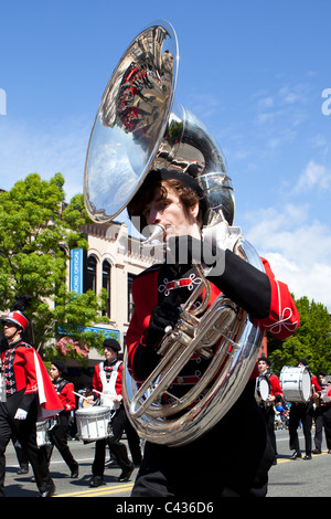 Giorno di Victoria Parade di Victoria, BC, maggio 2011. Foto Stock