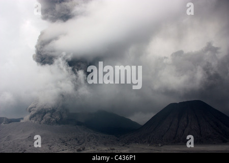 Eruzione del Monte Bromo nei primi mesi del 2011 Foto Stock