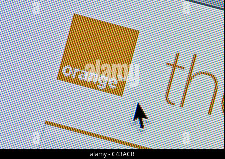 Chiusura del logo Orange come si vede sul suo sito web. (Solo uso editoriale: -print, TV, e-book e Redazione sito web). Foto Stock