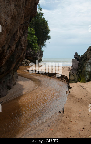 Bellissimi paesaggi costieri in Bako National Park in Sarawak, Borneo Malaysia Foto Stock