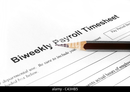 Payroll Timesheet Foto Stock