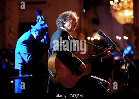 Il cantante Bob Dylan esegue alla Casa Bianca Foto Stock