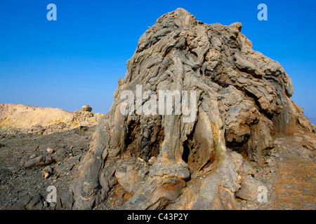 Erta Ale, Africa, Etiopia, regione di Afar, Afgar, Danakil, deserto, vulcano Crater, lava, scorie Foto Stock