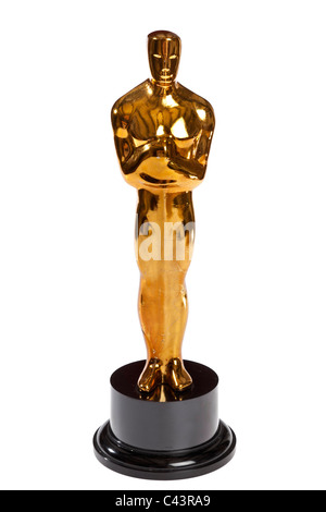 Statuetta simile a un Oscar prodotta come effettuare lo spoofing di un puntello di sostegno per un satirico programma televisivo JMH4964 Foto Stock