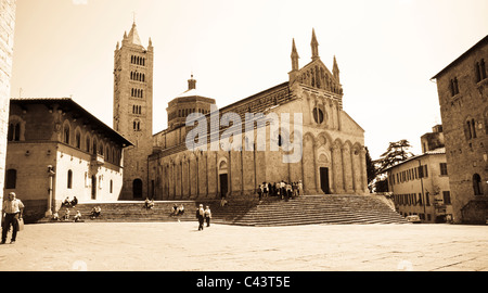 Cattedrale di Massa Marittima con quadrato, Toscana, Italia Foto Stock