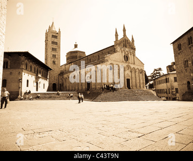 Cattedrale di Massa Marittima con quadrato, Toscana, Italia Foto Stock