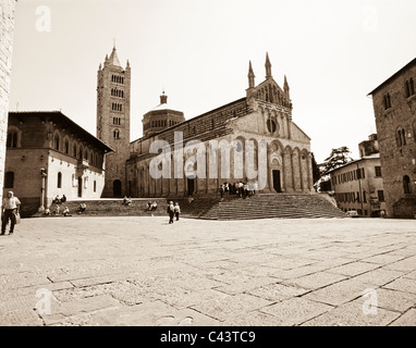 Cattedrale di Massa Marittima con quadrato, Toscana, Italia Foto Stock