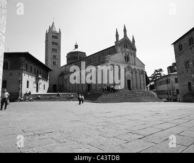 Cattedrale di Massa Marittima con quadrato, Toscana, Italia Foto Stock