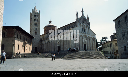 Cattedrale di Massa Marittima con quadrato, Toscana, Italia Foto Stock