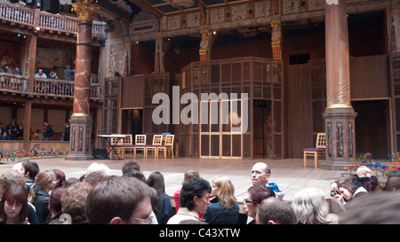 La fase di il Globe Theatre di Shakespeare, Bankside a Londra, Inghilterra Foto Stock