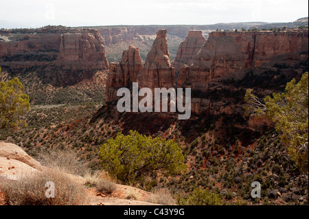 Vista da vicino il centro visitatori, Colorado National Monument, vicino a Grand Junction, Colorado Foto Stock