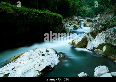 Cascata a Semuc Champey, Lanquin, Guatemala Foto Stock