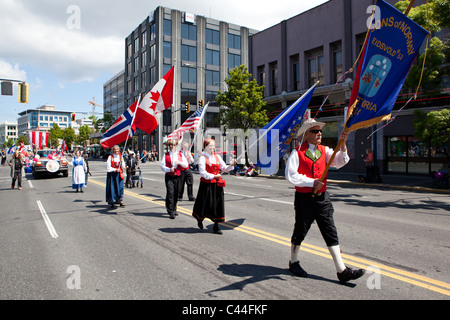 Giorno di Victoria Parade di Victoria, BC, maggio 2011. Foto Stock