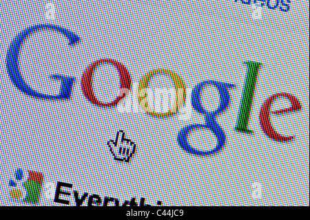 Chiusura del logo di Google come si vede sul suo sito web. (Solo uso editoriale: -print, TV, e-book e Redazione sito web). Foto Stock