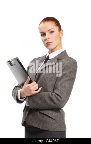 Imprenditrice con una cartella Foto Stock