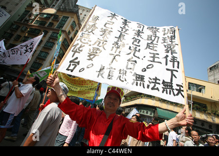 Dimostrazione di protesta, Macau, Cina Foto Stock