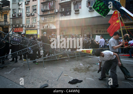 Dimostrazione di protesta, Macau, Cina Foto Stock