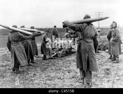 Il tedesco 8,8cm antitank gun PAK 43 a Shitomir (Zhytomyr), Dicembre 1943 Foto Stock