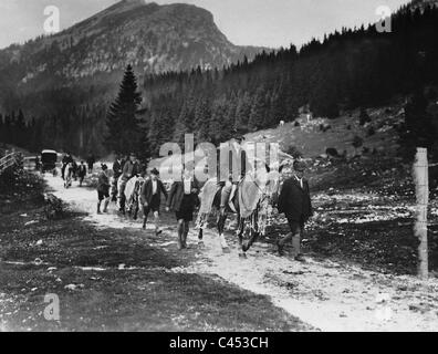 Il principe reggente Luitpold di Baviera su un viaggio alle montagne, 1908 Foto Stock