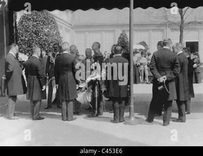 Il principe reggente Luitpold di Baviera all'apertura di una mostra, 1910 Foto Stock