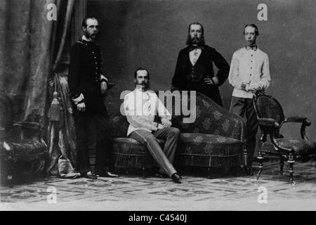 L'imperatore Franz Joseph I e i suoi fratelli Foto Stock