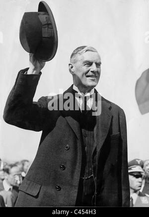 Arthur Neville Chamberlain a Monaco di Baviera, 1938 Foto Stock