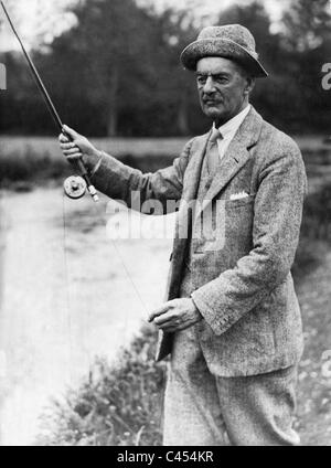 Arthur Neville Chamberlain mentre la pesca, 1938 Foto Stock