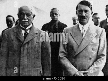 David Lloyd George, Joachim von Ribbentrop e Adolf Hitler, 1936 Foto Stock