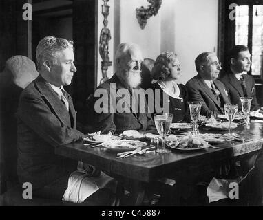 Charles Chaplin, George Bernard Shaw e Clark Gable, 1933 Foto Stock
