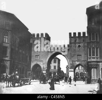 Il vecchio Karlstor a Monaco di Baviera Foto Stock