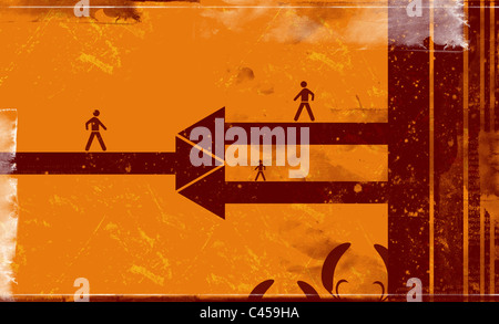 Computer progettato altamente dettagliata astratta grunge textured background - collage. Foto Stock